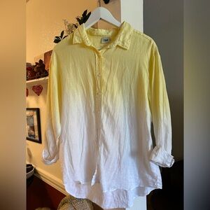 Beyman Club - Yellow to White Ombre Button-Up Shirt